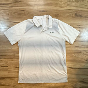 Nike Men’s L Tiger Woods Dri-Fit Golf Polo White